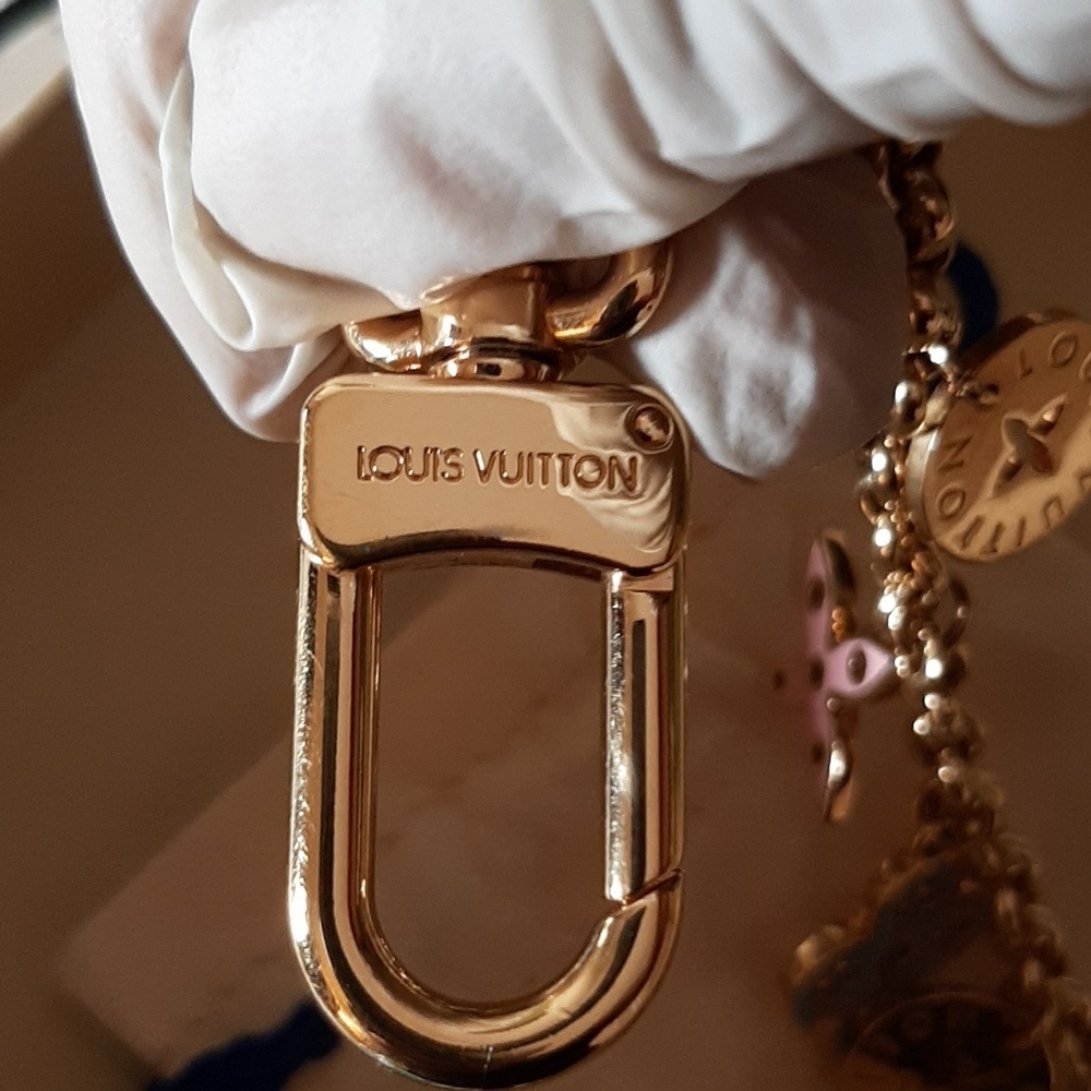 Louis Vuitton Authentic Monogram Multicolor Looping Chain Key Ring EUC - Picture 9 of 12